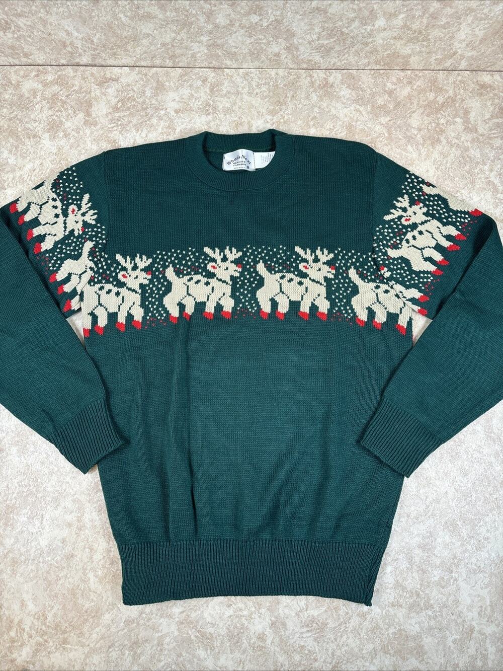 Women’s Christmas Sweater Reindeer Sz M, Whats Next Brand
